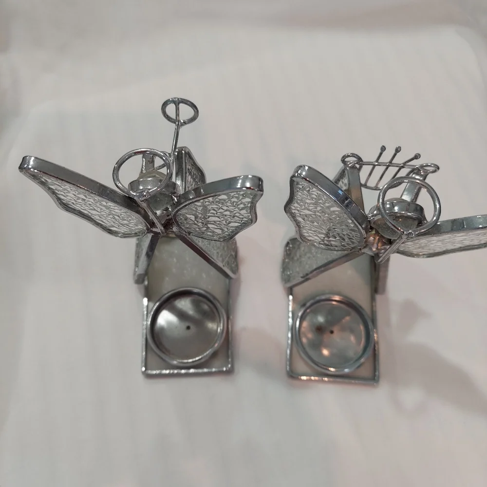 Set of Two angels with candle holder